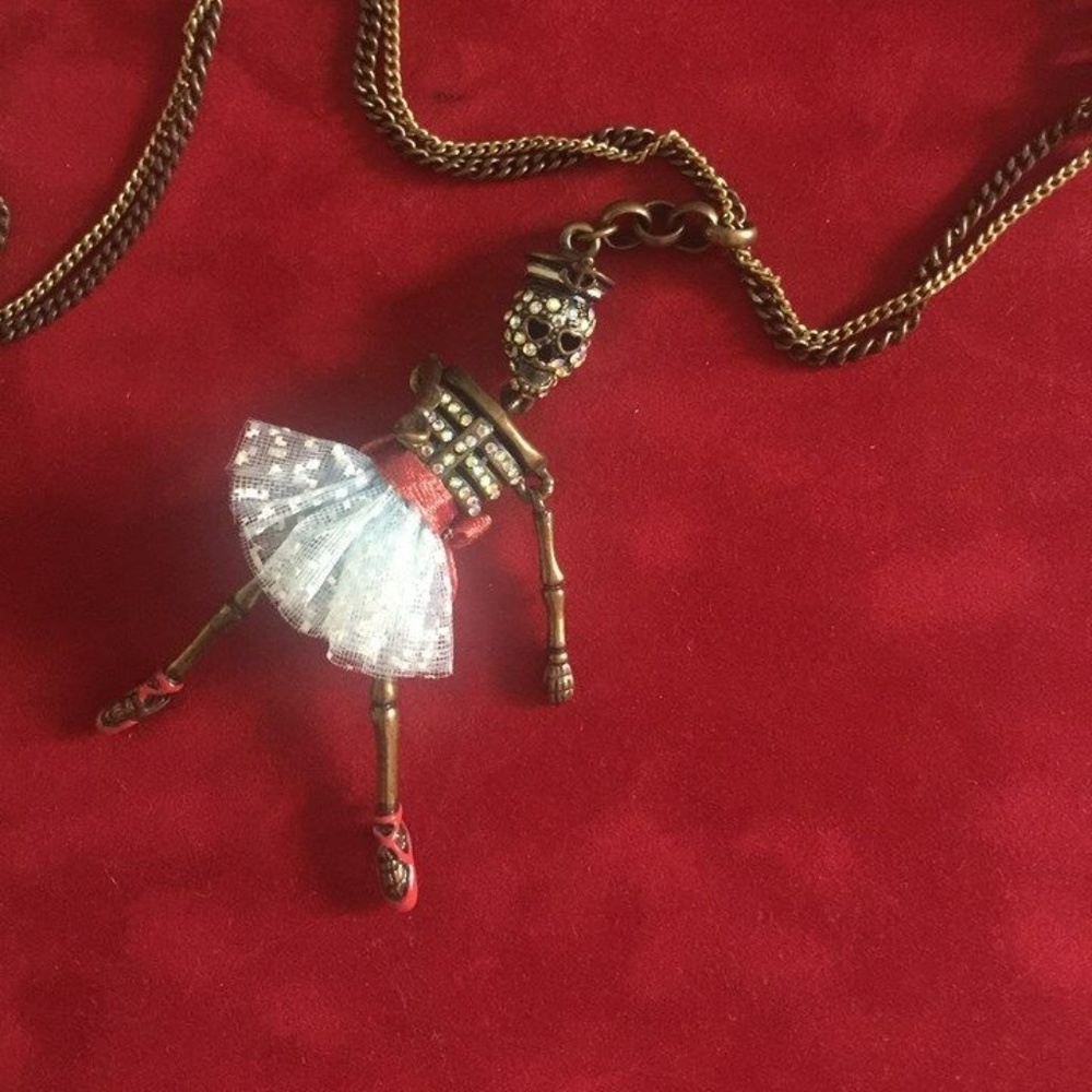 Vintage Betsey Johnson Skeleton Girl Necklace